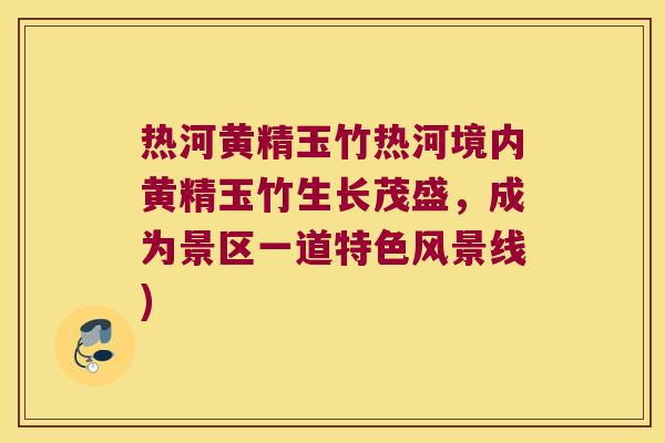 热河黄精玉竹热河境内黄精玉竹生长茂盛，成为景区一道特色风景线)