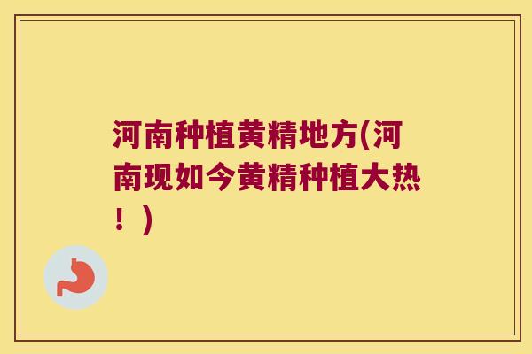 河南种植黄精地方(河南现如今黄精种植大热！)