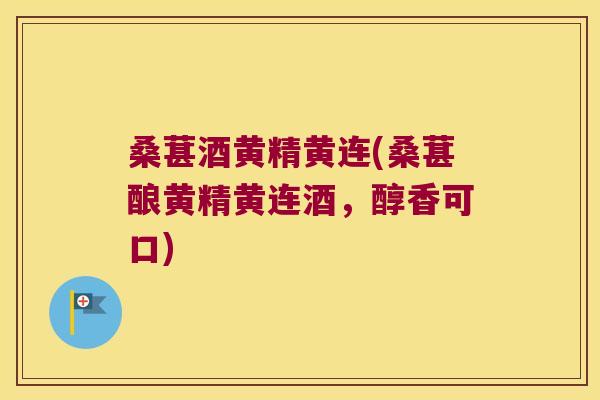 桑葚酒黄精黄连(桑葚酿黄精黄连酒，醇香可口)