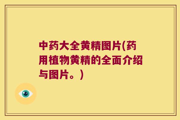大全黄精图片(药用植物黄精的全面介绍与图片。)