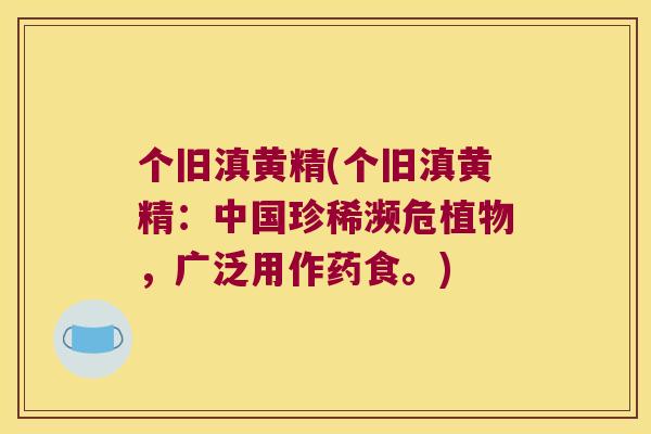 个旧滇黄精(个旧滇黄精:中国珍稀濒危植物,广泛用作药食。) 个旧滇黄精(个旧滇黄精:中国珍稀濒危植物,广泛用作药食。)