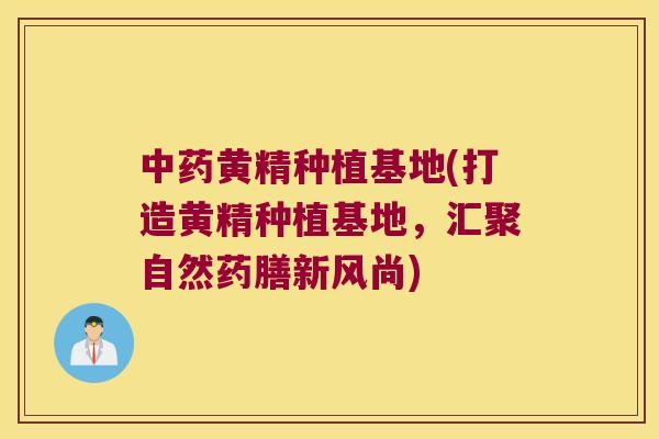 黄精种植基地(打造黄精种植基地,汇聚自然药膳新风尚) 黄精种植基地(打造黄精种植基地,汇聚自然药膳新风尚)