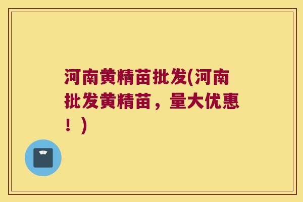 河南黄精苗批发(河南批发黄精苗,量大优惠!) 河南黄精苗批发(河南批发黄精苗,量大优惠!)