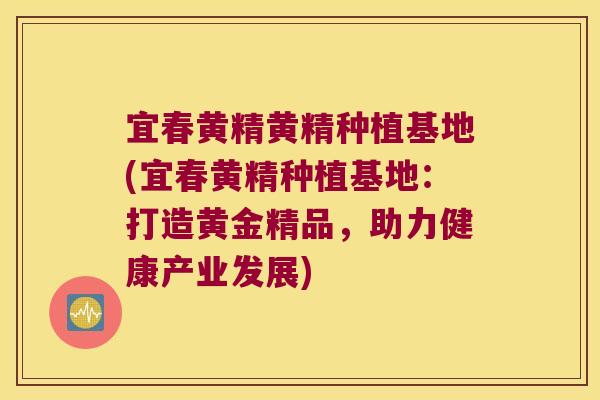 宜春黄精黄精种植基地(宜春黄精种植基地：打造黄金精品，助力健康产业发展)