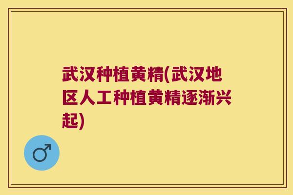 武汉种植黄精(武汉地区人工种植黄精逐渐兴起) 武汉种植黄精(武汉地区人工种植黄精逐渐兴起)
