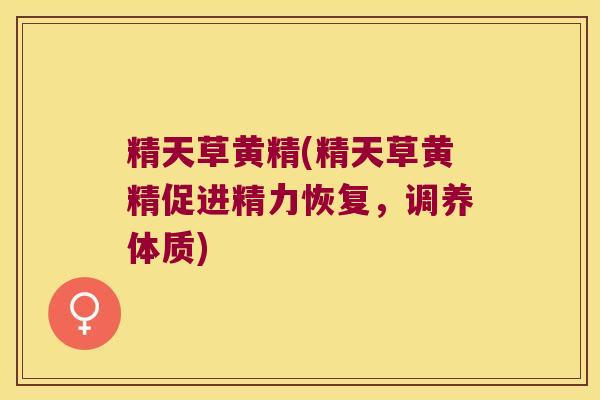 精天草黄精(精天草黄精促进精力恢复,调养体质) 精天草黄精(精天草黄精促进精力恢复,调养体质)
