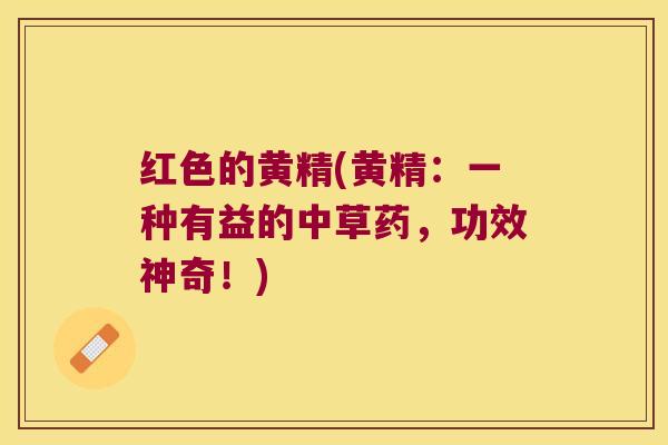 红色的黄精(黄精：一种有益的中草药，功效神奇！)