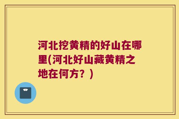 河北挖黄精的好山在哪里(河北好山藏黄精之地在何方？)