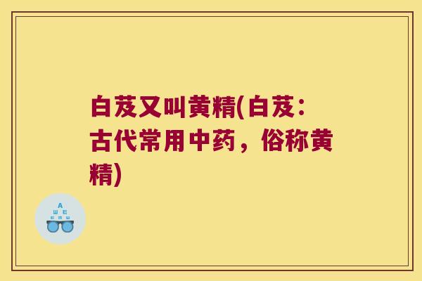 白芨又叫黄精(白芨：古代常用，俗称黄精)
