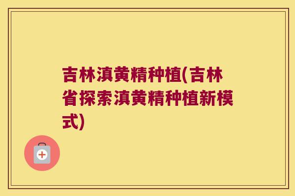 吉林滇黄精种植(吉林省探索滇黄精种植新模式)