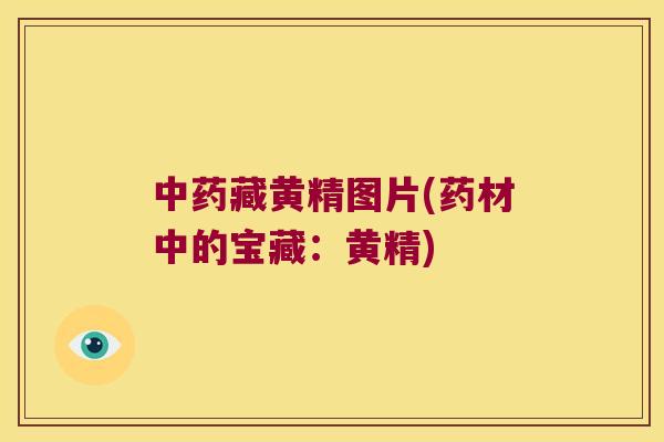 藏黄精图片(药材中的宝藏：黄精)