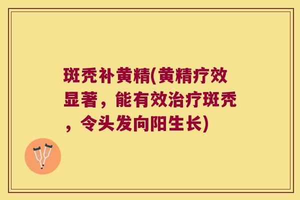 斑秃补黄精(黄精疗效显著，能有效斑秃，令头发向阳生长)