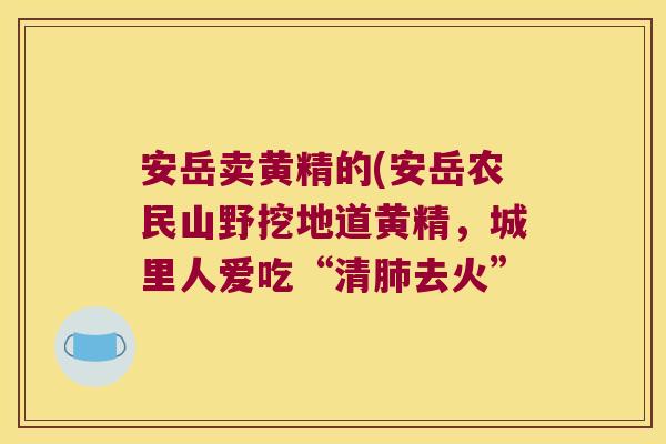 安岳卖黄精的(安岳农民山野挖地道黄精，城里人爱吃“清去火”