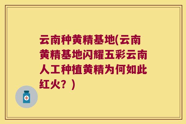 云南种黄精基地(云南黄精基地闪耀五彩云南人工种植黄精为何如此红火?) 云南种黄精基地(云南黄精基地闪耀五彩云南人工种植黄精为何如此红火?)