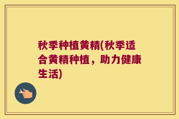 秋季种植黄精(秋季适合黄精种植，助力健康生活)