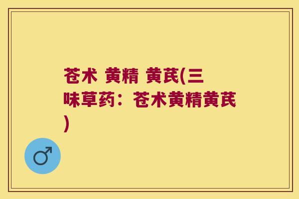 苍术 黄精 黄芪(三味草药：苍术黄精黄芪)