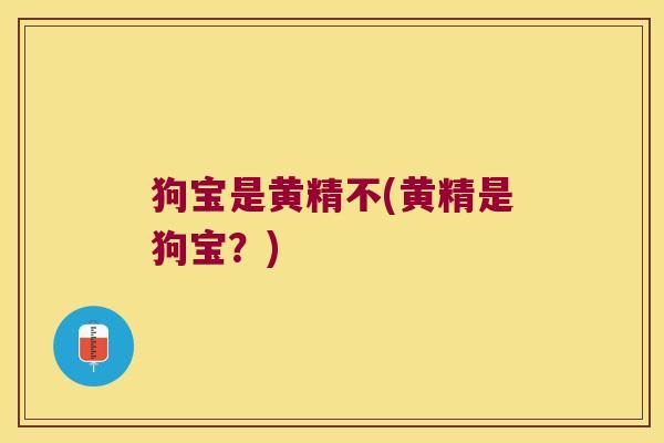 狗宝是黄精不(黄精是狗宝？)