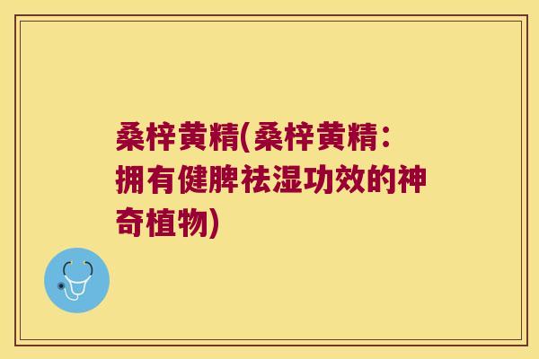 桑梓黄精(桑梓黄精:拥有健脾祛湿功效的神奇植物) 桑梓黄精(桑梓黄精:拥有健脾祛湿功效的神奇植物)