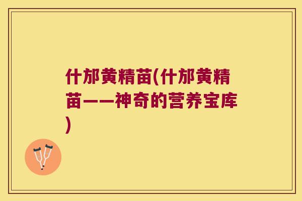什邡黄精苗(什邡黄精苗——神奇的营养宝库) 什邡黄精苗(什邡黄精苗——神奇的营养宝库)