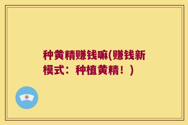 种黄精赚钱嘛(赚钱新模式：种植黄精！)