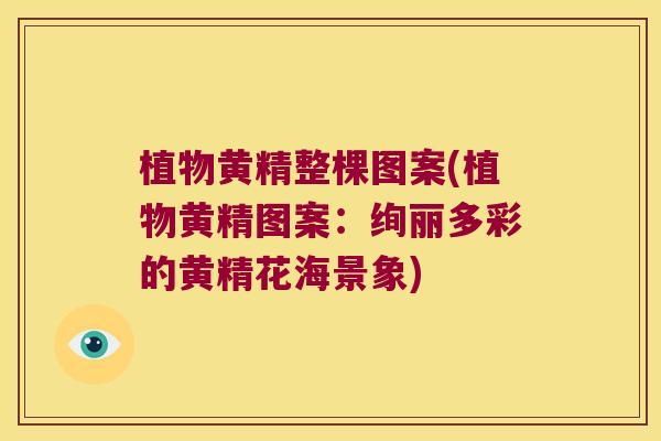 植物黄精整棵图案(植物黄精图案:绚丽多彩的黄精花海景象) 植物黄精整棵图案(植物黄精图案:绚丽多彩的黄精花海景象)