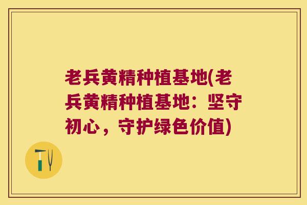 老兵黄精种植基地(老兵黄精种植基地:坚守初心,守护绿色价值) 老兵黄精种植基地(老兵黄精种植基地:坚守初心,守护绿色价值)