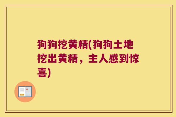 狗狗挖黄精(狗狗土地挖出黄精,主人感到惊喜) 狗狗挖黄精(狗狗土地挖出黄精,主人感到惊喜)