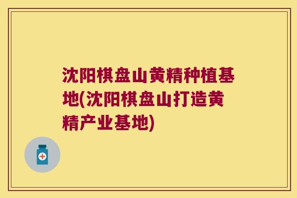 沈阳棋盘山黄精种植基地(沈阳棋盘山打造黄精产业基地)