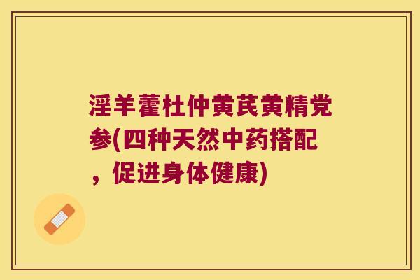 淫羊藿杜仲黄芪黄精党参(四种天然搭配，促进身体健康)