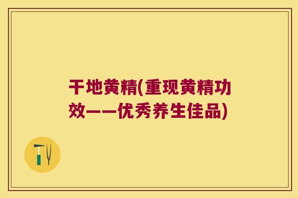 干地黄精(重现黄精功效——优秀养生佳品)