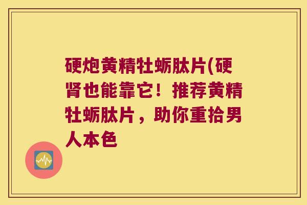 硬炮黄精牡蛎肽片(硬也能靠它！推荐黄精牡蛎肽片，助你重拾男人本色