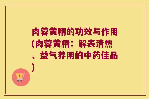 肉蓉黄精的功效与作用(肉蓉黄精：解表清热、益气养阴的佳品)