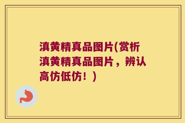 滇黄精真品图片(赏析滇黄精真品图片，辨认高仿低仿！)