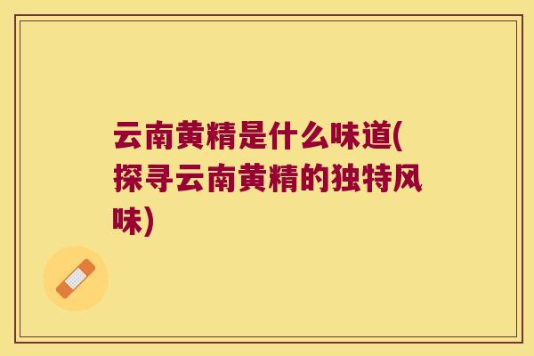 云南黄精是什么味道(探寻云南黄精的独特风味)