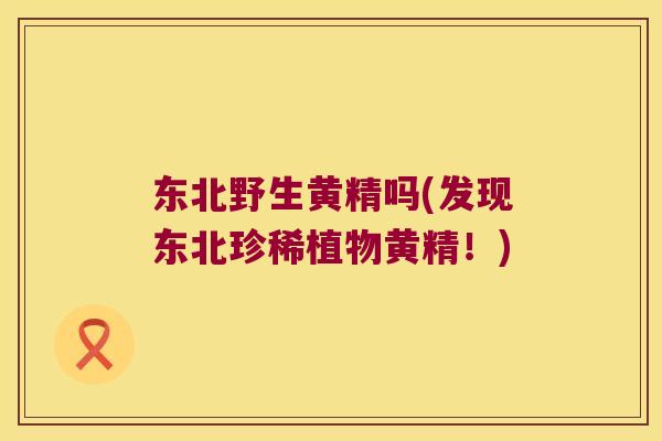 东北野生黄精吗(发现东北珍稀植物黄精!) 东北野生黄精吗(发现东北珍稀植物黄精!)