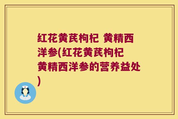 红花黄芪枸杞 黄精西洋参(红花黄芪枸杞 黄精西洋参的营养益处)