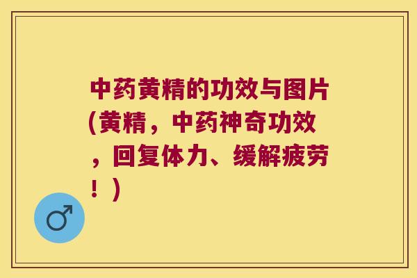 黄精的功效与图片(黄精，神奇功效，回复体力、缓解疲劳！)