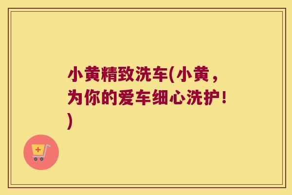 小黄精致洗车(小黄，为你的爱车细心洗护！)