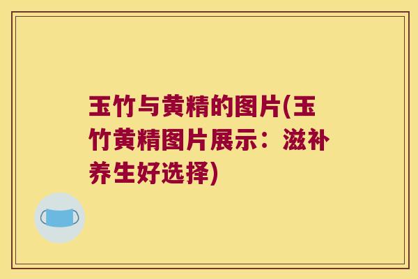 玉竹与黄精的图片(玉竹黄精图片展示：滋补养生好选择)