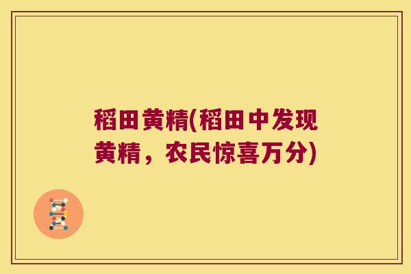 稻田黄精(稻田中发现黄精,农民惊喜万分) 稻田黄精(稻田中发现黄精,农民惊喜万分)