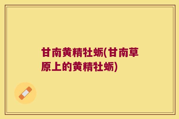 甘南黄精牡蛎(甘南草原上的黄精牡蛎)