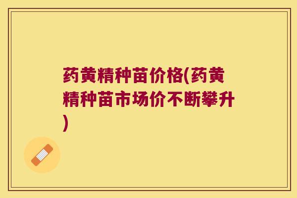药黄精种苗价格(药黄精种苗市场价不断攀升)
