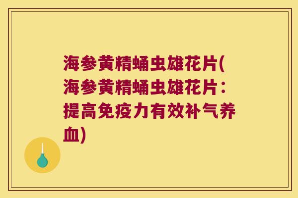 海参黄精蛹虫雄花片(海参黄精蛹虫雄花片：提高力有效)
