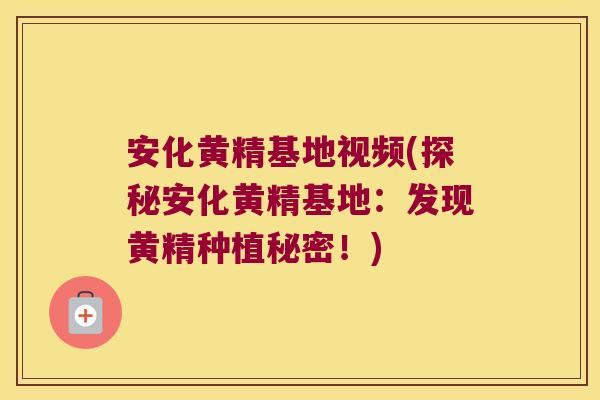 安化黄精基地视频(探秘安化黄精基地：发现黄精种植秘密！)