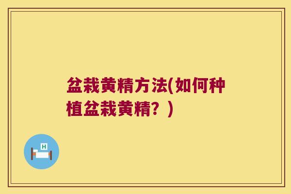 盆栽黄精方法(如何种植盆栽黄精？)