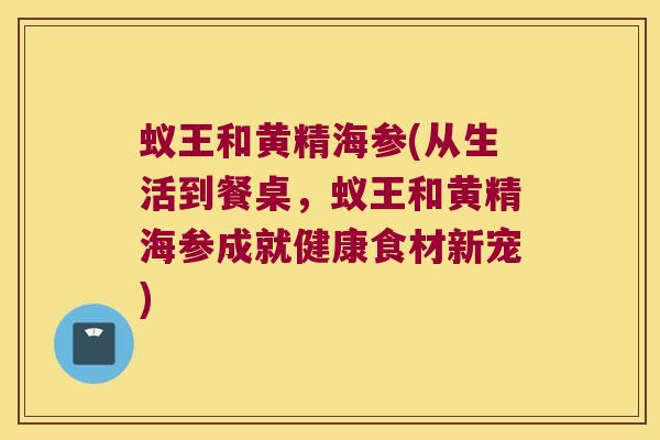 蚁王和黄精海参(从生活到餐桌,蚁王和黄精海参成就健康食材新宠) 蚁王和黄精海参(从生活到餐桌,蚁王和黄精海参成就健康食材新宠)