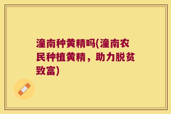 潼南种黄精吗(潼南农民种植黄精,助力脱贫致富) 潼南种黄精吗(潼南农民种植黄精,助力脱贫致富)