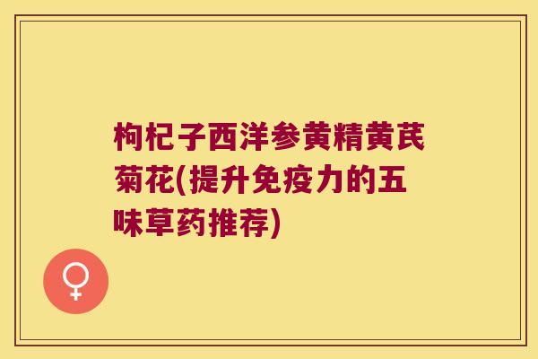 枸杞子西洋参黄精黄芪菊花(提升力的五味草药推荐)