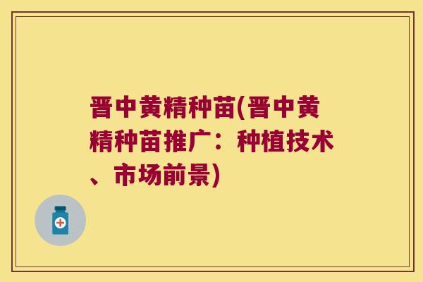 晋中黄精种苗(晋中黄精种苗推广:种植技术、市场前景) 晋中黄精种苗(晋中黄精种苗推广:种植技术、市场前景)