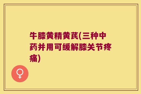 牛膝黄精黄芪(三种并用可缓解膝关节)